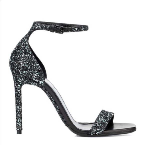 Saint Laurent Midnight Amber Glitter Sandals - Picture 4 of 4